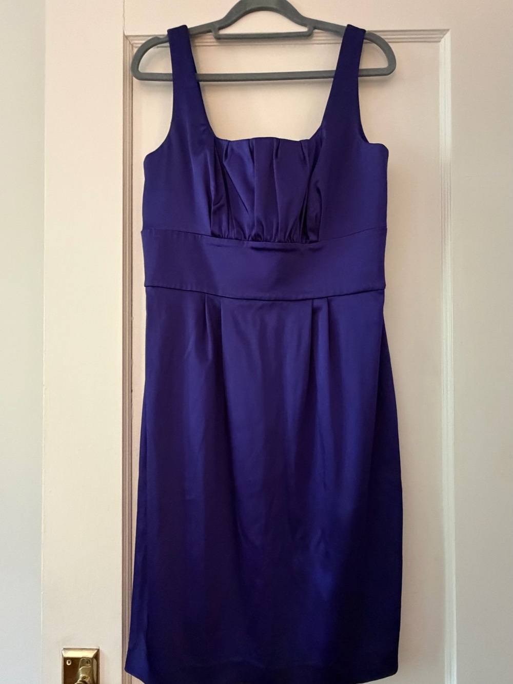 Calvin Klein Deep Purple Square-Neck Midi Dress
